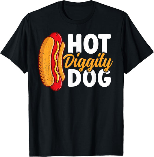 hotdog 4th of july hotdogs lovers hot diggity dog funny T-Shirt