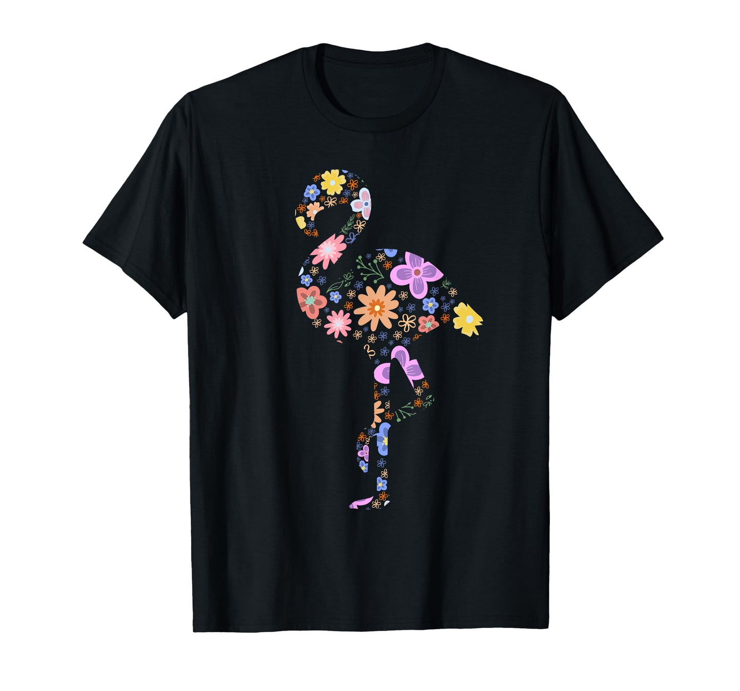 Flamingo Flower Silhouette Lover Gifts Lover Flamingos Gift T-Shirt