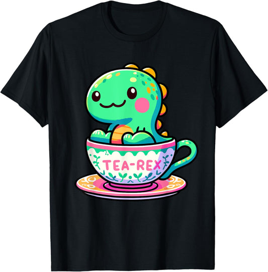 Tea-Rex Cute T-Rex Dinosaur Lover Kawaii Funny Dino T-Shirt
