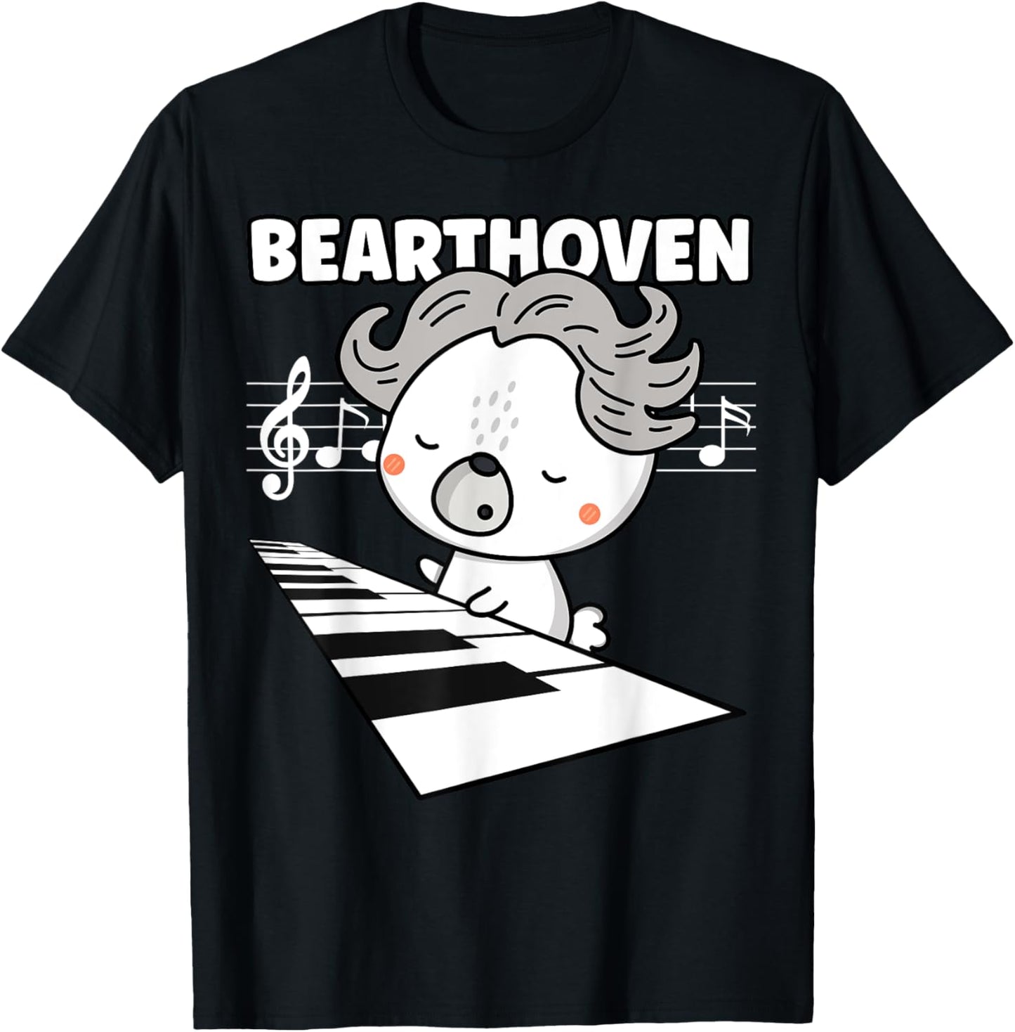 Funny Beethoven Cute Bear Playing Piano Classical Music Pun T-Shirt