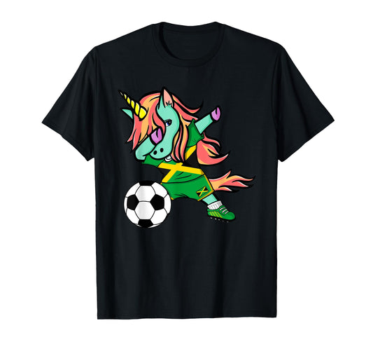 Unicorn Dab Jamaica Soccer Jersey Jamaican Football T Shirt T-Shirt