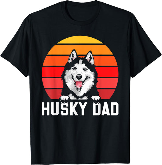 Daddy Fathers Day Pet Husky Dad Dog Lover Siberian Husky T-Shirt