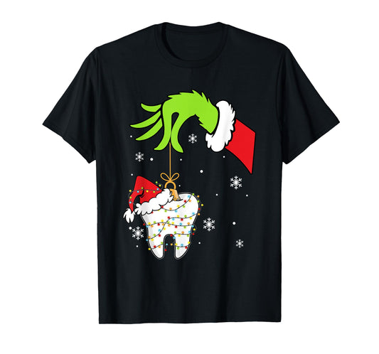 Christmas Tooth Dentist Dental Assistant Teeth Pajamas Xmas T-Shirt