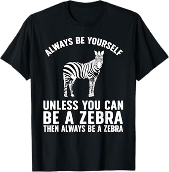 Funny Zebra Art For Men Women Kids Zoo Animal Safari Zebra T-Shirt