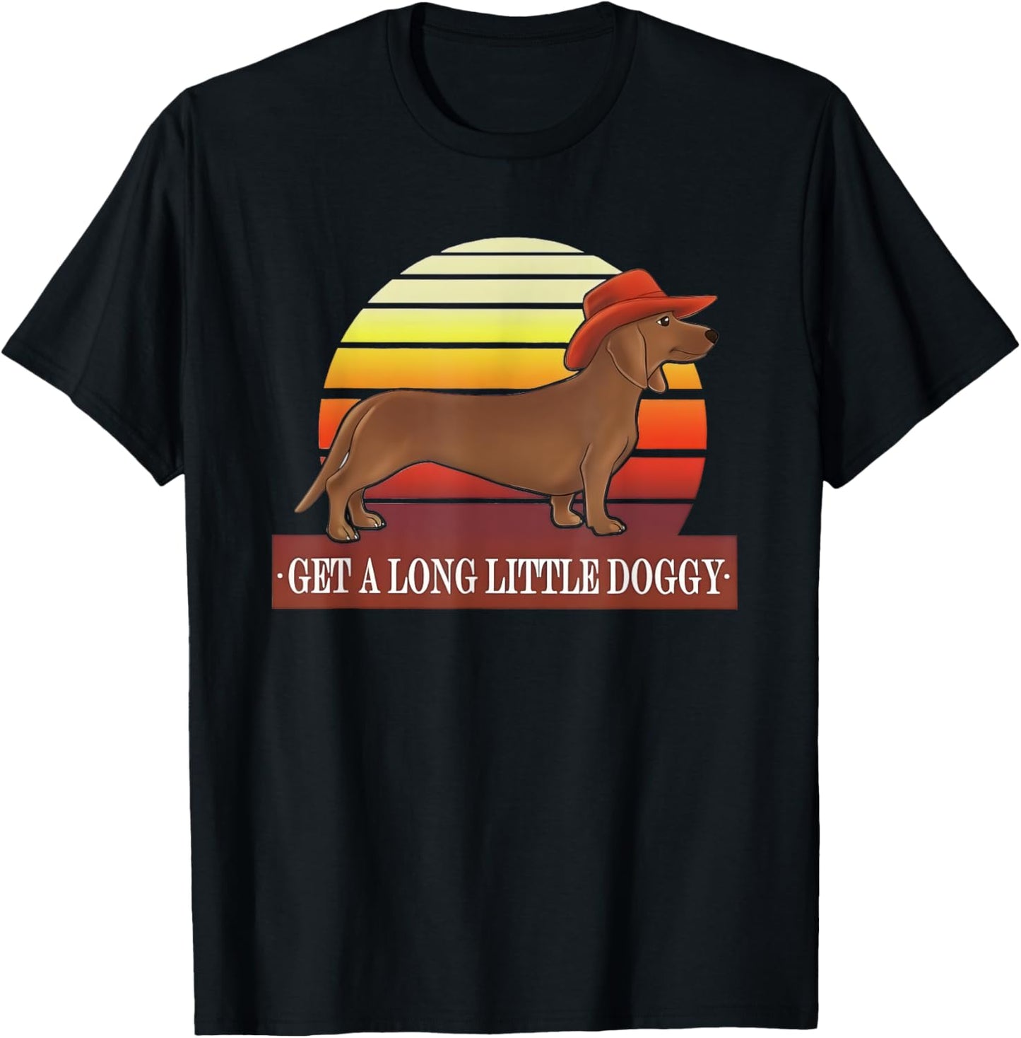 Cowboy Dachshund Get A Long Little Doggy Vintage T-Shirt
