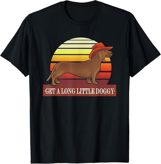 Cowboy Dachshund Get A Long Little Doggy Vintage T-Shirt