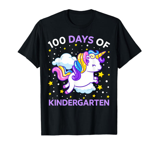 100 Days of Kindergarten Unicorn Girls 100 Days of School T-Shirt