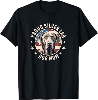 Proud Silver Labrador Retriever Dog Mom T-Shirt for Men Women