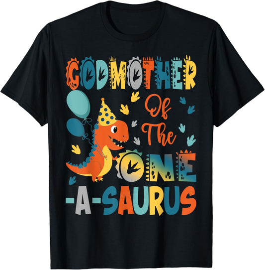 Godmother Of The One-A-Saurus 2Nd Birthday Dinosaur Party T-Shirt