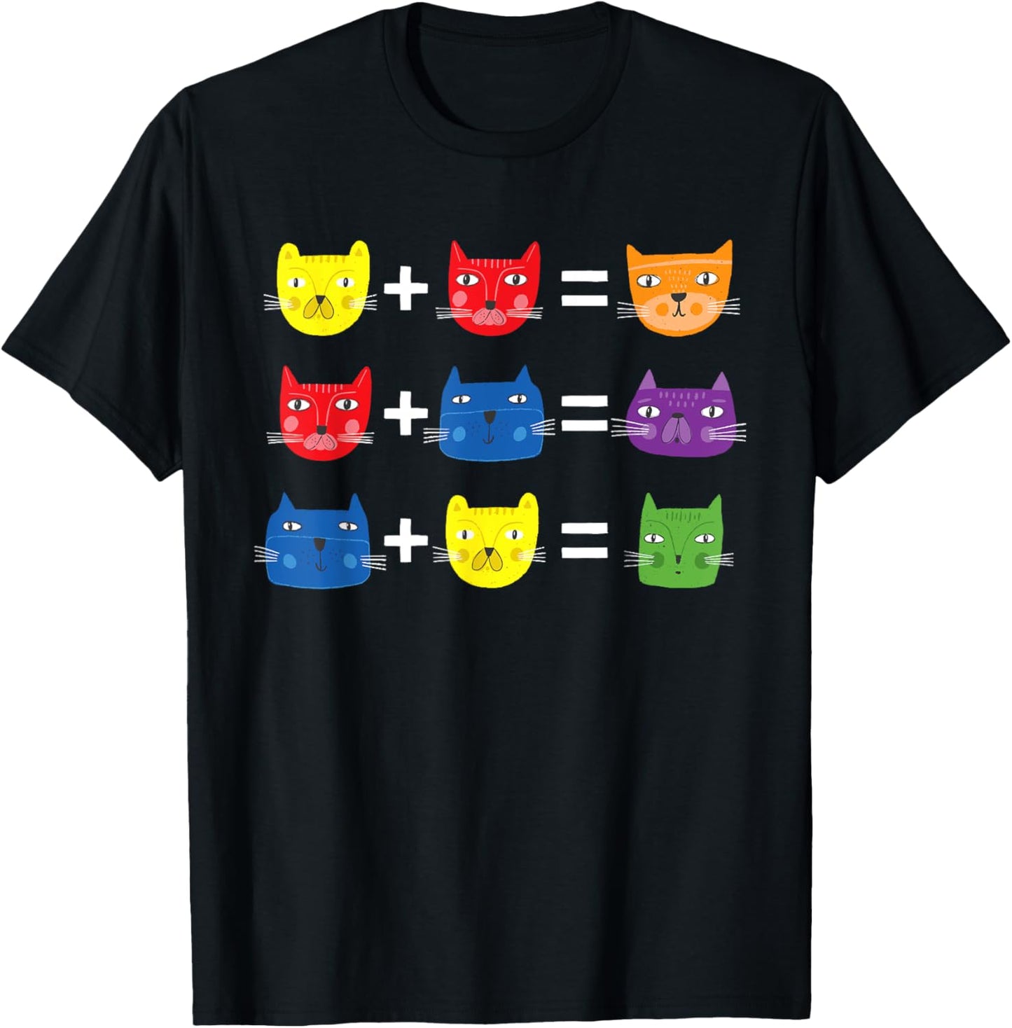 Cat Themed Color Theory Educational Art Teacher Artist T-Shirt