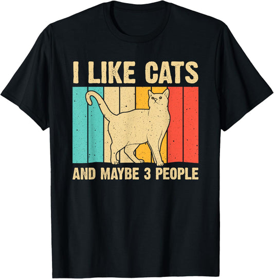Funny Cat Design Cat Lover For Men Women Animal Introvert T-Shirt