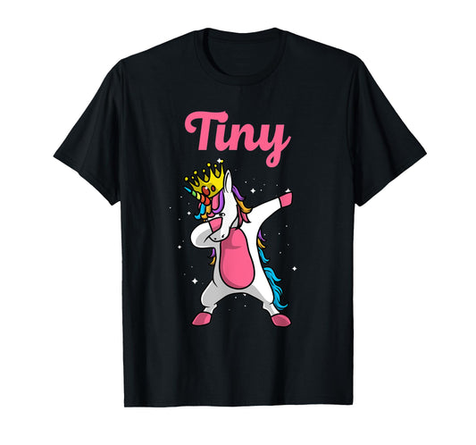 TINY Name Personalized Birthday Dabbing Unicorn Queen T-Shirt