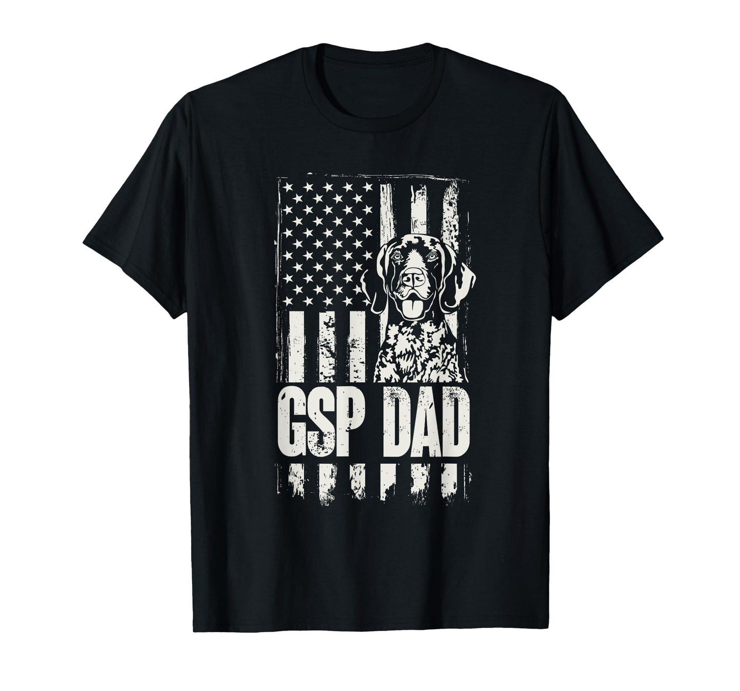 German Shorthaired Pointer GSP Dad Dog American Flag T-Shirt