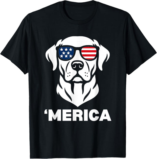 Golden Retriever USA Sunglasses ‘Merica 4th of July For Men T-Shirt