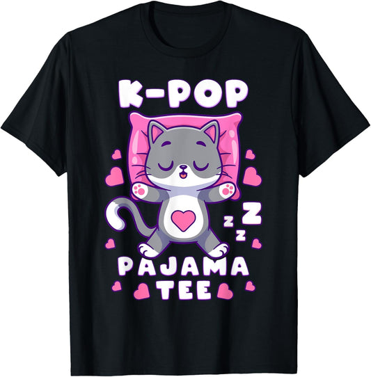 K-Pop Music, Sleeping Cat, K-Pop Pajama Tee T-Shirt