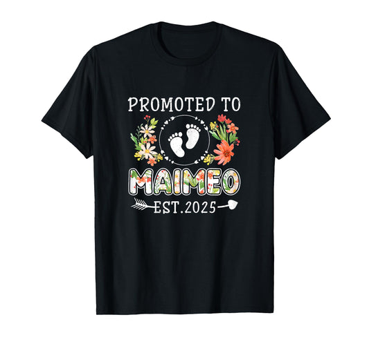 Promoted to Maimeo 2025 Flower First Time Grandma T-Shirt