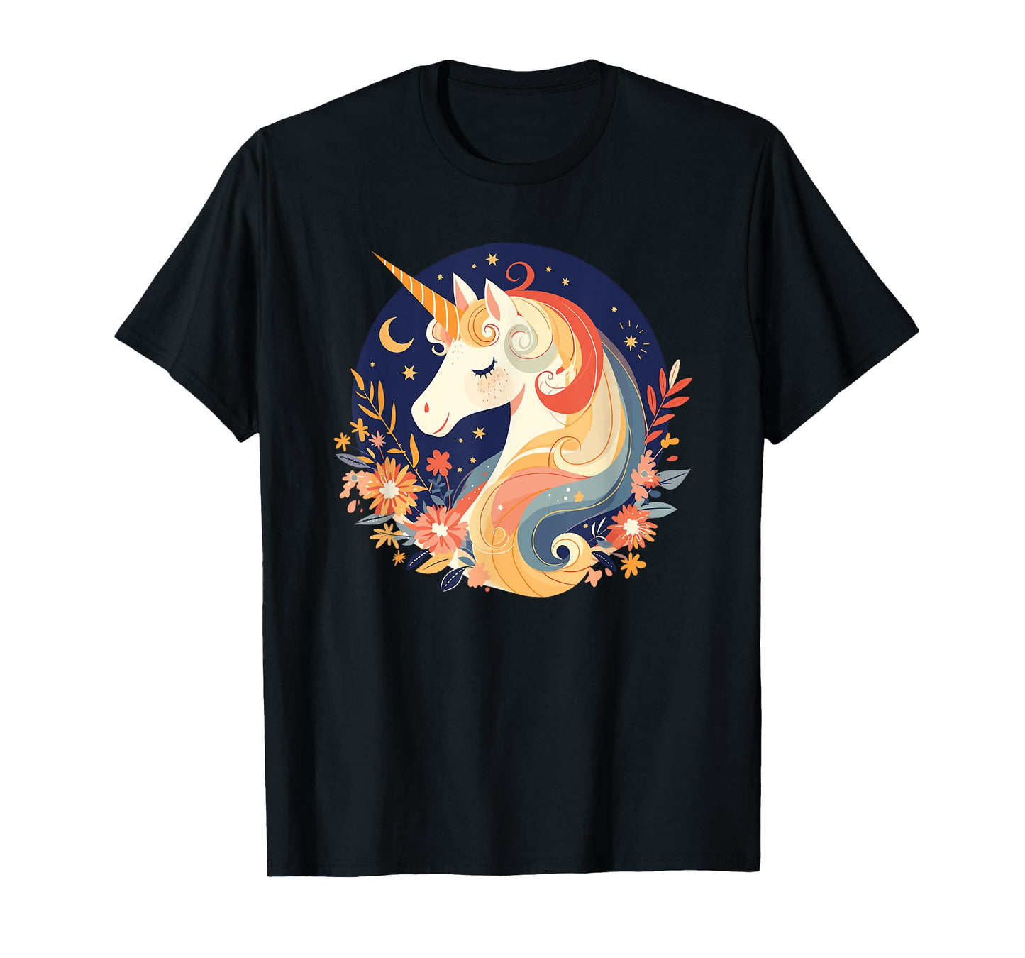 Majestic Sunset Unicorn Art Mystical Creature Fantasy T-Shirt