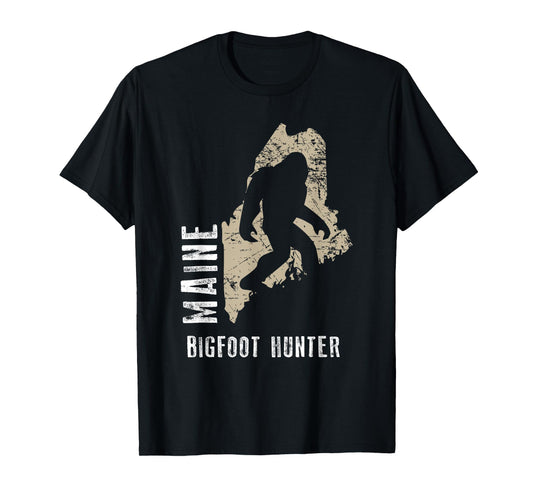 Maine Bigfoot Hunter Shirt, Funny Sasquatch Gift T-Shirt