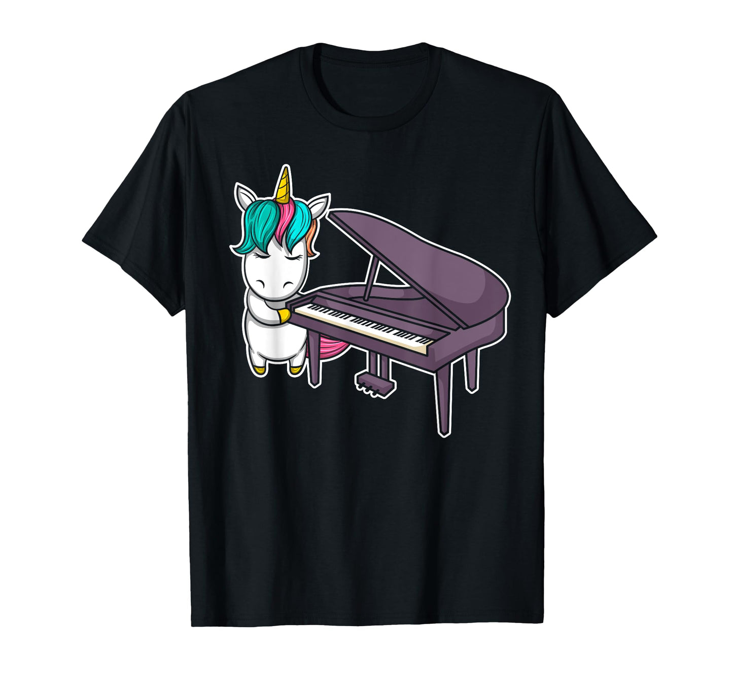 Cute Grand Piano Player Pianist Musician I Unicorn T-Shirt