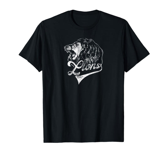 Lions School Sports Fan Team Spirit Mascot Vintage T-Shirt