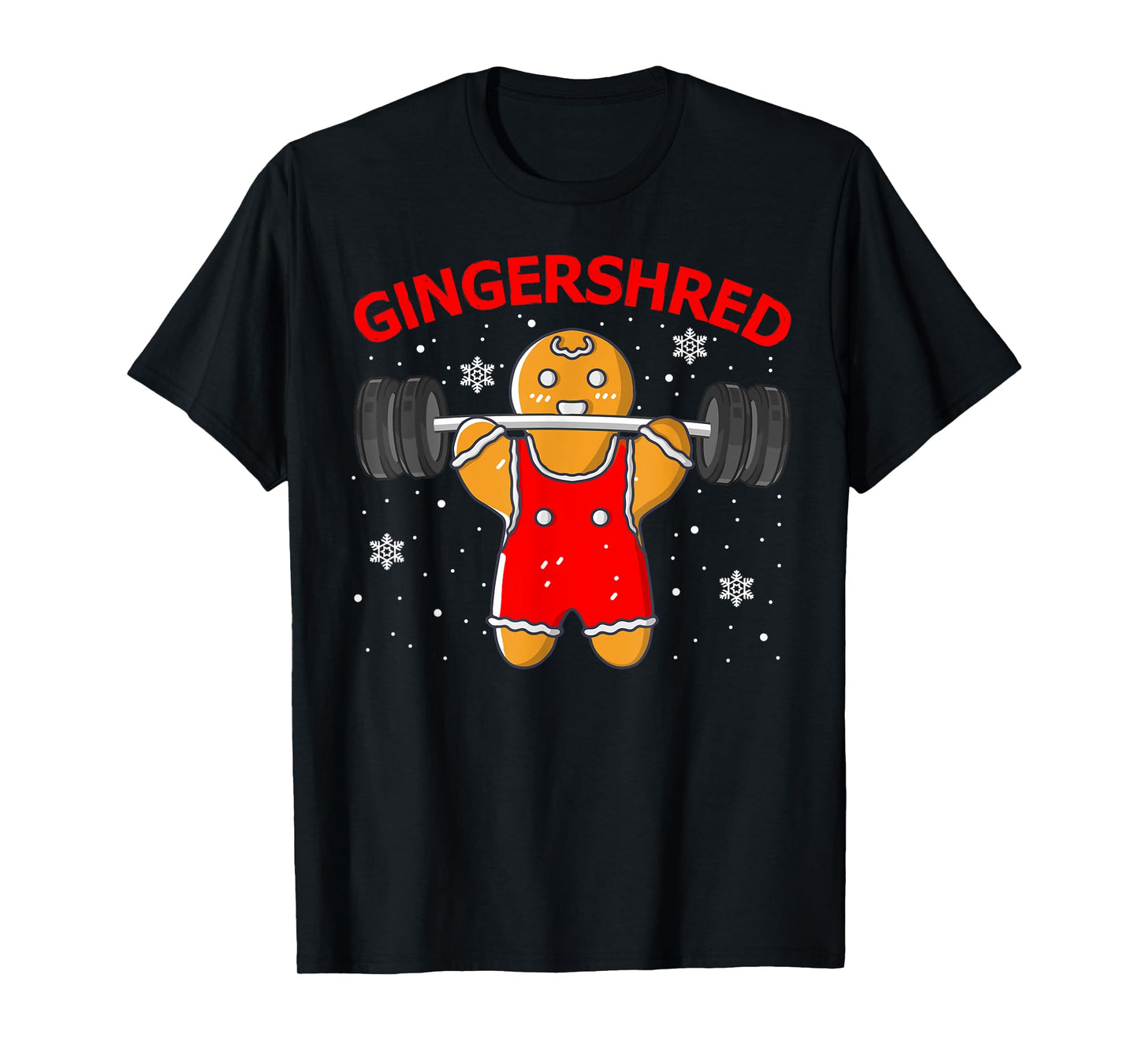 Funny Gingershred Gingerbread Man Gym Squad Xmas Holiday T-Shirt