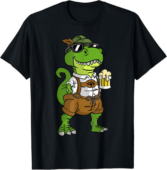 Dinosaur Drinking Beer T-Rex Oktoberfest T-Shirt