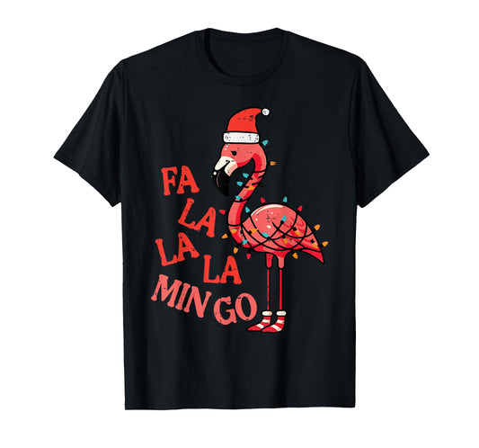 Christmas Flamingo Fa La La Mingo Funny Xmas Women Men Kids T-Shirt