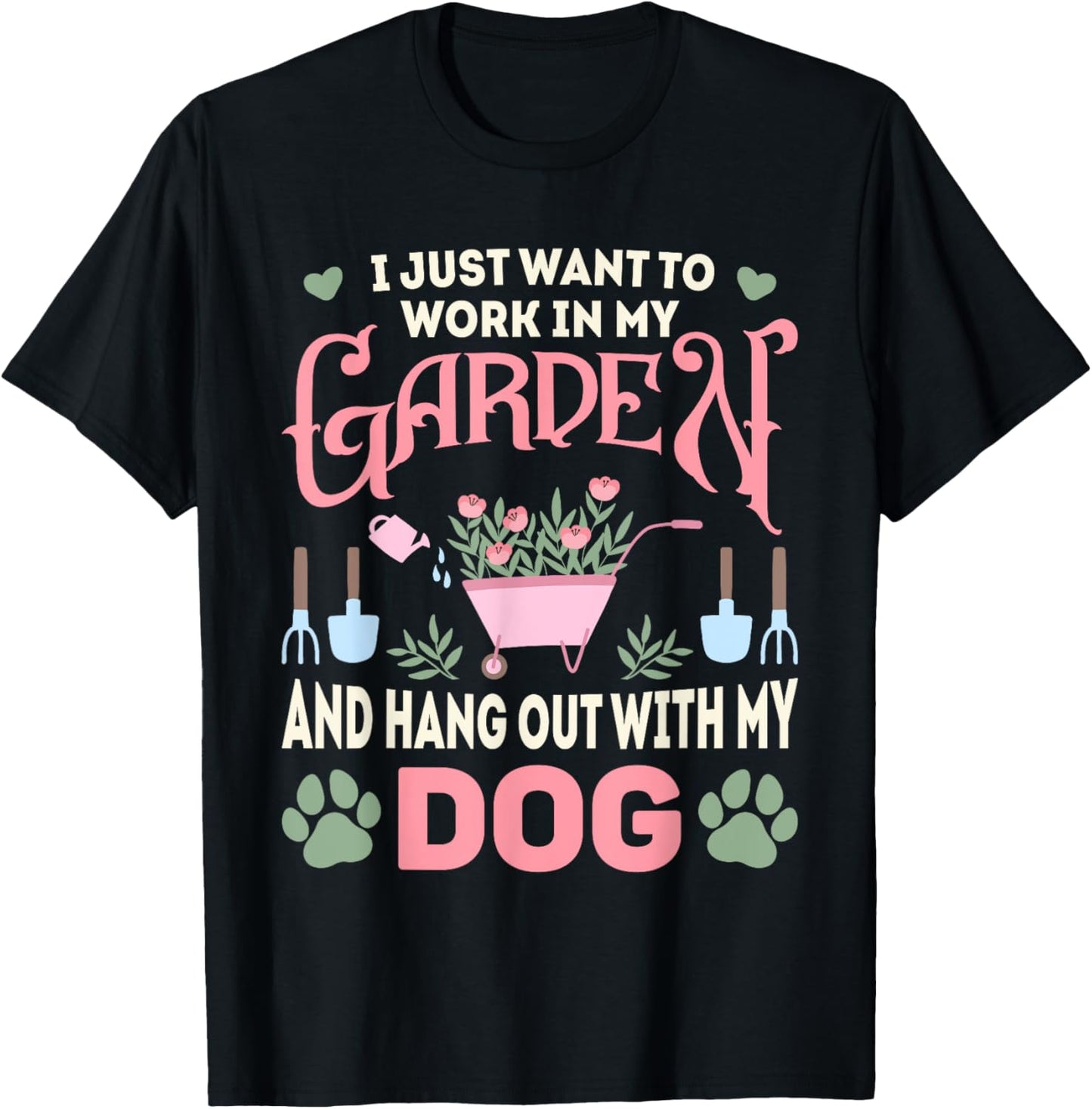 Plant Lover Dog Pet Lover Gardening Men Women Funny Gardener T-Shirt