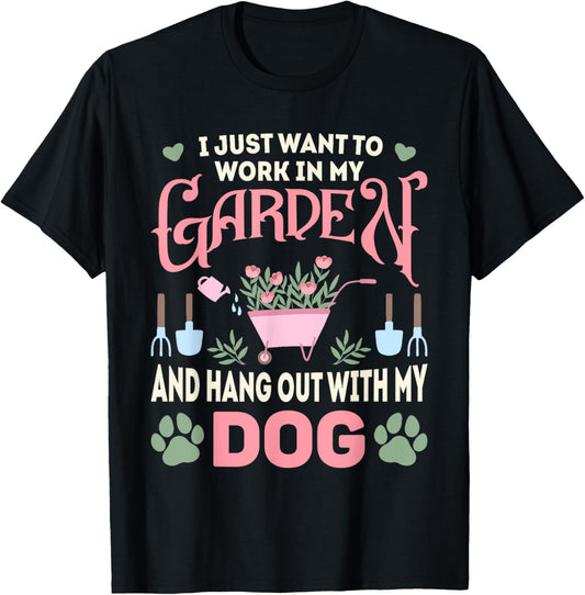 Plant Lover Dog Pet Lover Gardening Men Women Funny Gardener T-Shirt