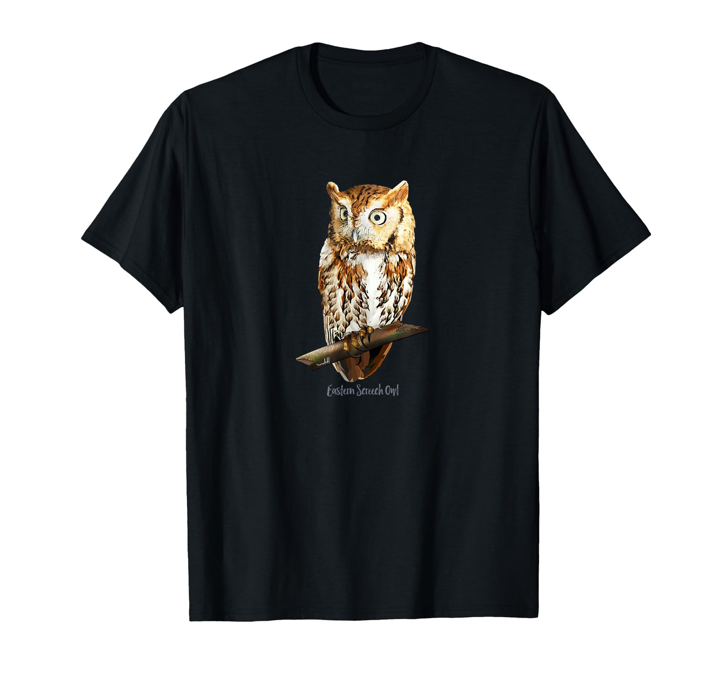 Screech Owl Graphic Birder Shirt Wildlife Bird Watching T-Shirt