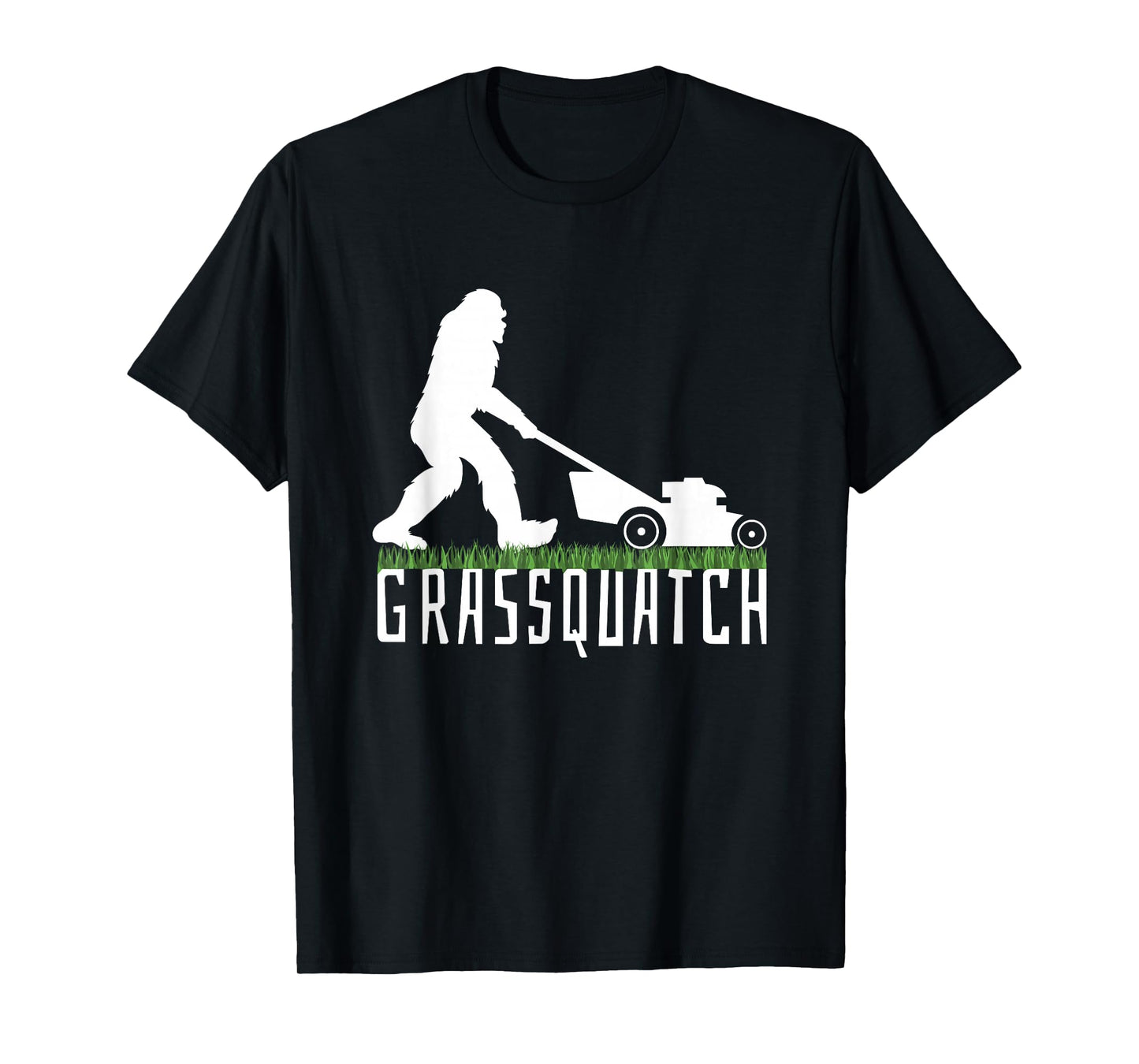 Funny Lawn Mowing Sasquatch Grassquatch Bigfoot Lawn Mower T-Shirt