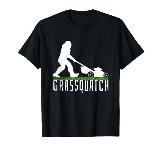 Funny Lawn Mowing Sasquatch Grassquatch Bigfoot Lawn Mower T-Shirt