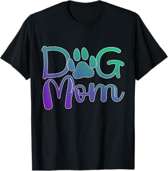 Green Purple Dog mom paw print Dogs mother owner pet lover T-Shirt for Men Women Kids