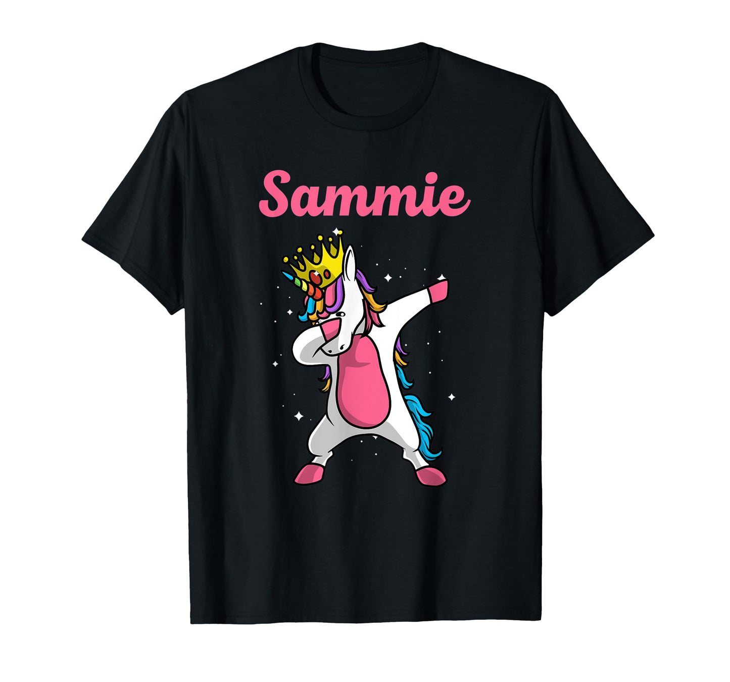 SAMMIE Name Personalized Birthday Dabbing Unicorn Queen T-Shirt