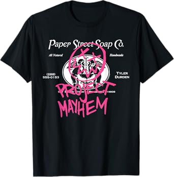 Fight Club 1999 Movie Official Tyler Durden Project Mayhem T-Shirt