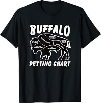 Buffalo Wildlife Petting Chart for Bison Lovers T-Shirt