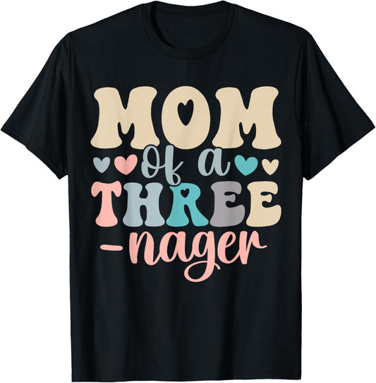 Mom Of A Threenager 3rd Birthday Matching Family Boho T-Shirt