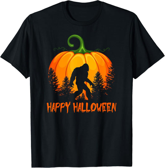 Vintage Bigfoot Pumpkin Halloween T-Shirt