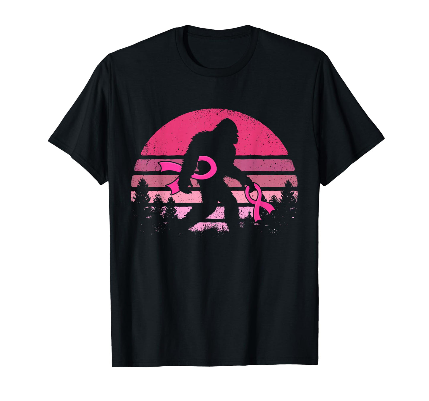 Sasquatch Pink Ribbon Funny Bigfoot Breast Cancer Awareness T-Shirt