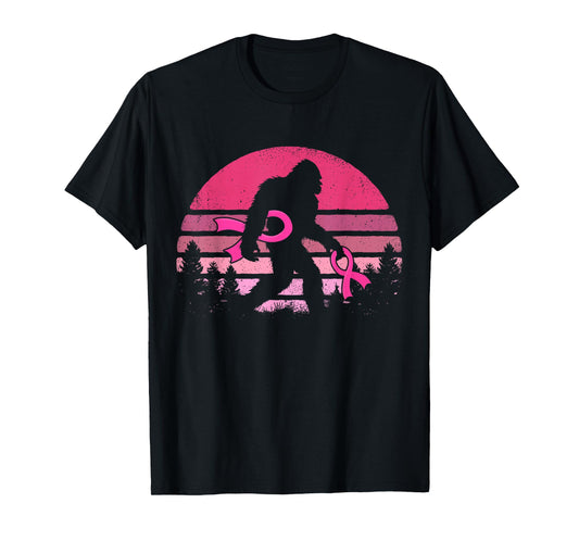 Sasquatch Pink Ribbon Funny Bigfoot Breast Cancer Awareness T-Shirt