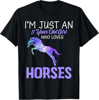 I'm an 11 Year Old Birthday Girl Who Loves Horses Tie Dye T-Shirt