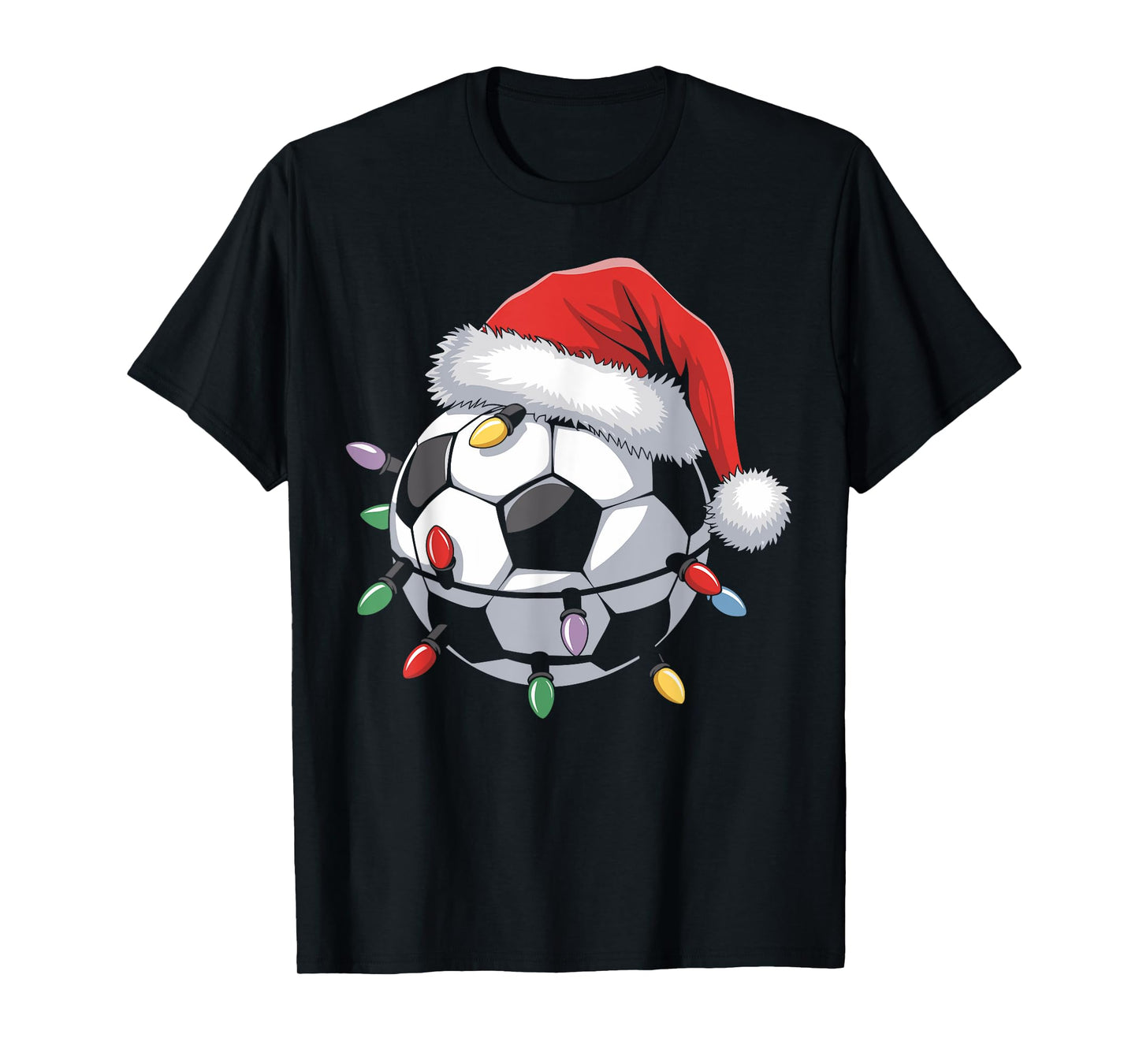 Santa Soccer Ball Sports Funny Soccer Player Christmas T-Shirt