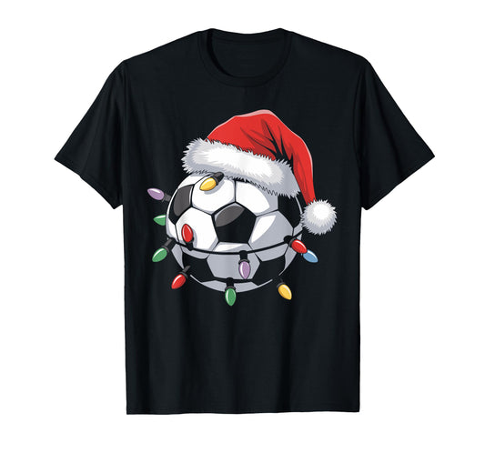 Santa Soccer Ball Sports Funny Soccer Player Christmas T-Shirt