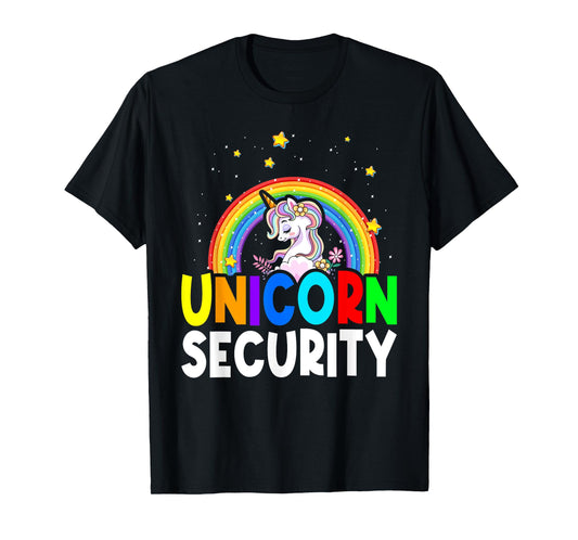 Halloween Dad Mom Daughter Adult Costume Unicorn Security T-Shirt