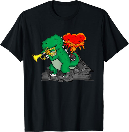 Dinosaur Lover Kids Trumpet Music Big Band Trumpet T-Shirt