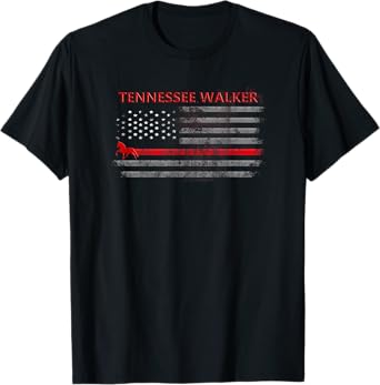 Tennessee Walker Horse With American Flag T-Shirt
