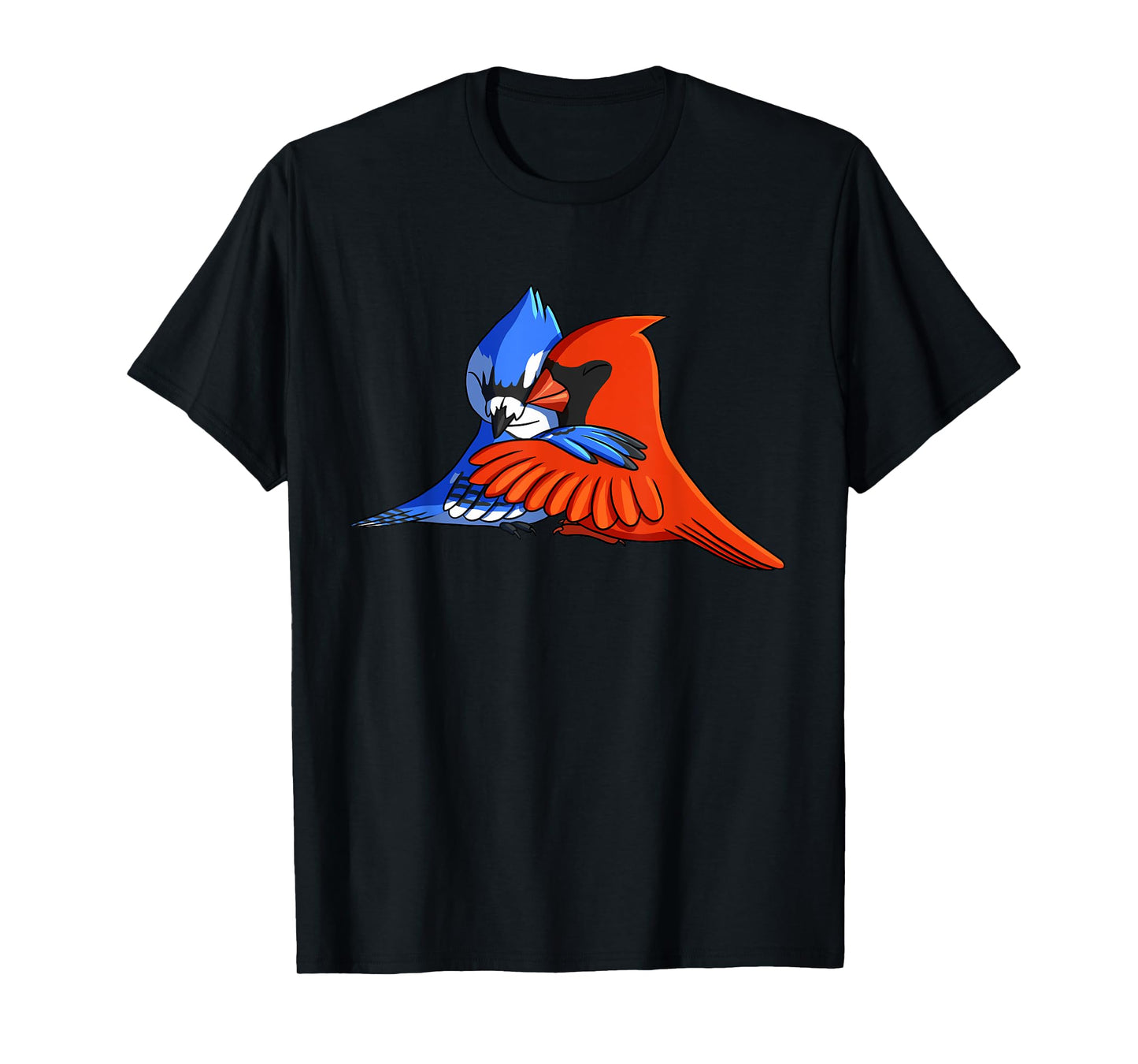 Blue Jay Hugging Northern Cardinal Bird T-Shirt