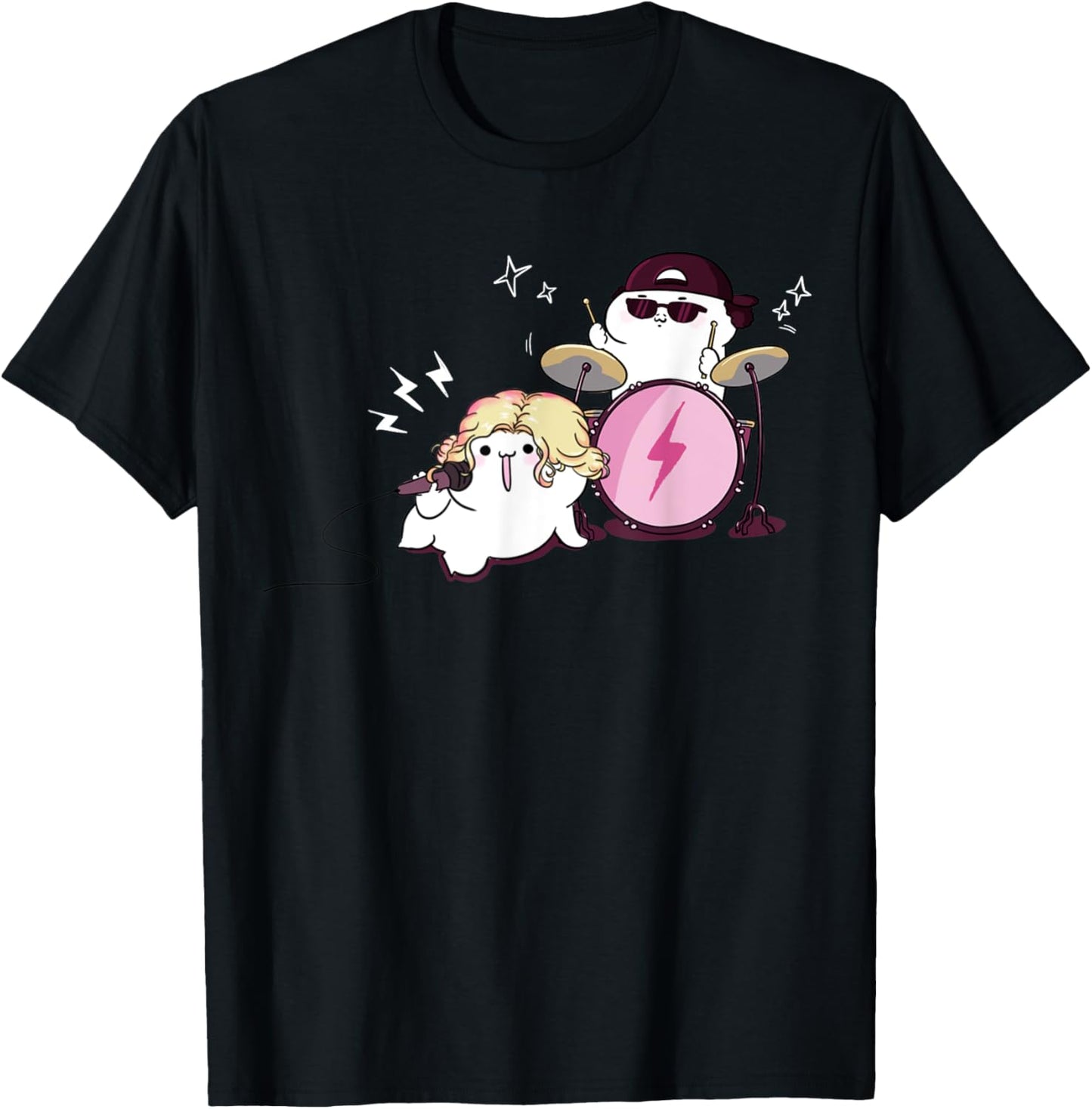 Unisex-Kids Black Cartoon Cat T-Shirt