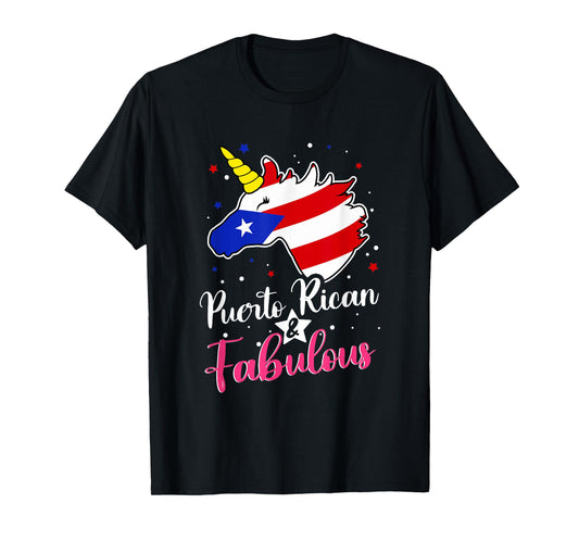 Puerto Rican And Fabulous Unicorn Puerto Rico Flag Girls T-Shirt