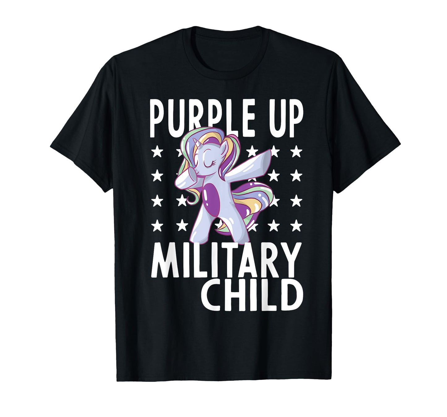 Awareness Month Purple Up Military Child 2023 Unicorn Kids T-Shirt
